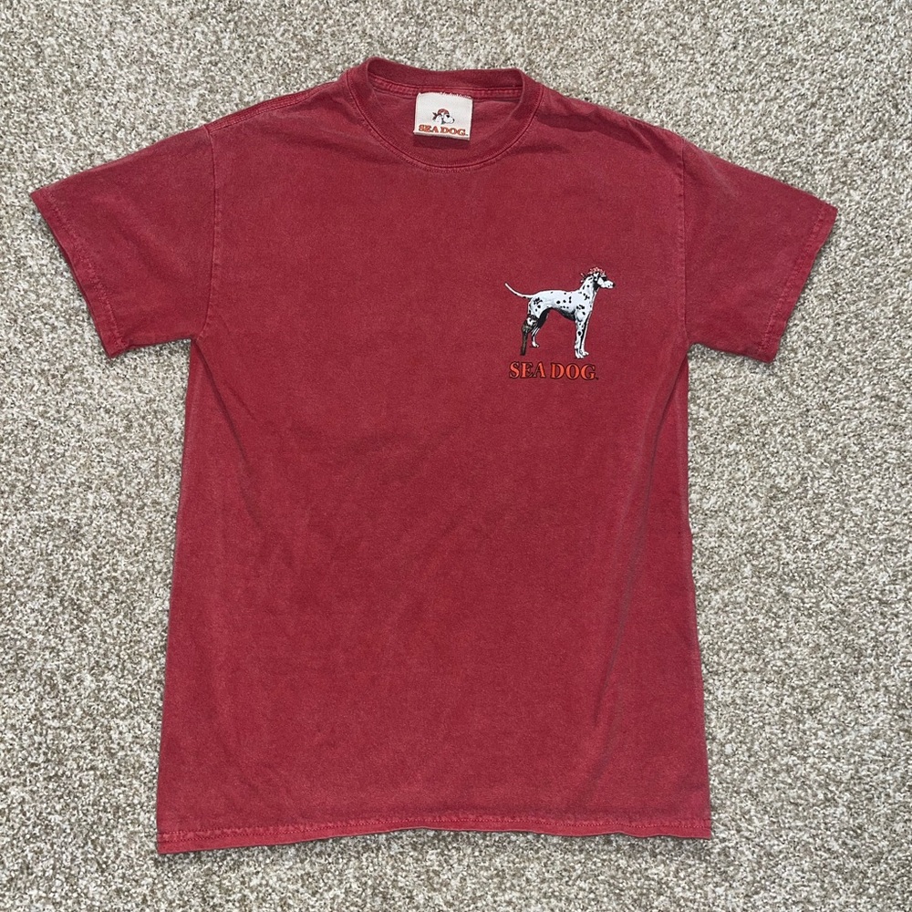 Sea Dog - Red Vintage Pirate Dalmatian designed graphic tee